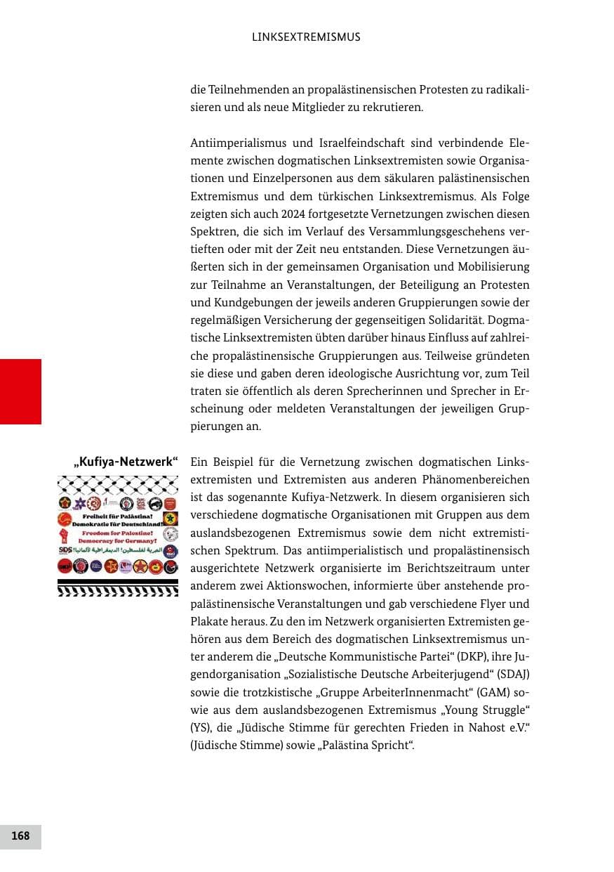Seite 168 des Verfassungsschutzbericht 2024 Bund