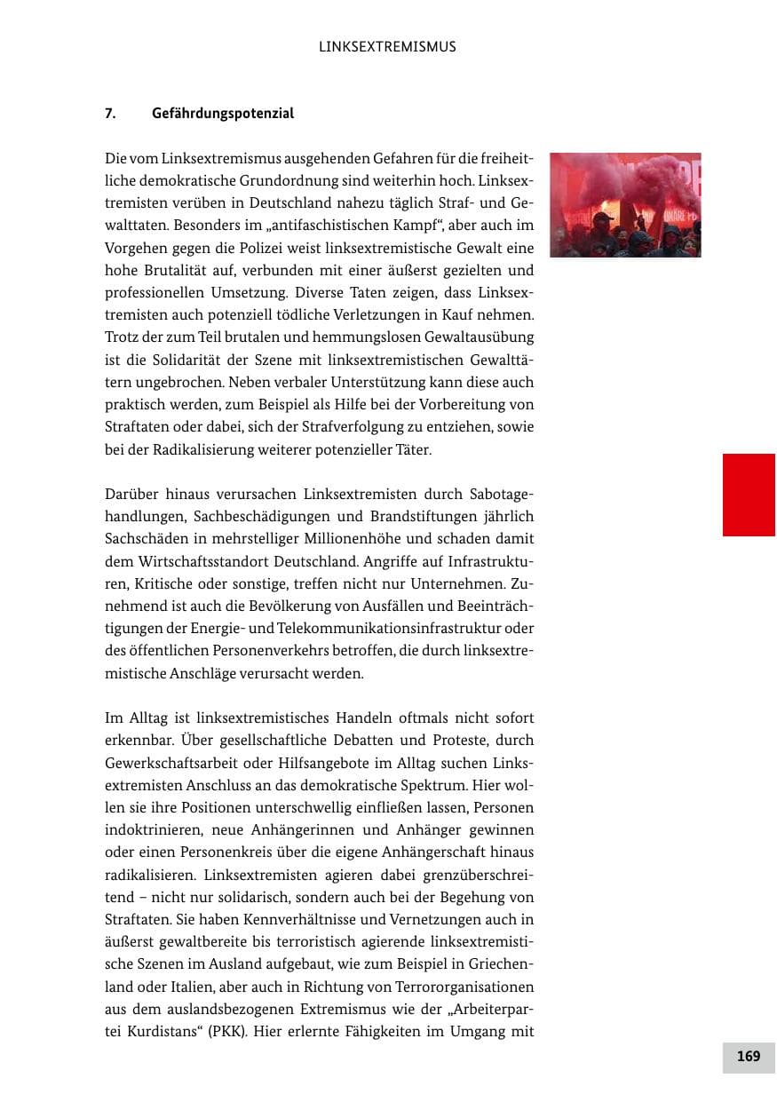 Seite 169 des Verfassungsschutzbericht 2024 Bund