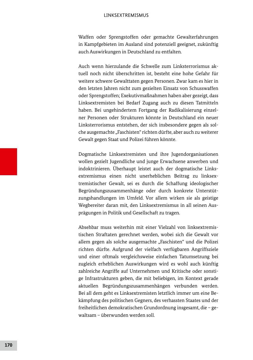 Seite 170 des Verfassungsschutzbericht 2024 Bund