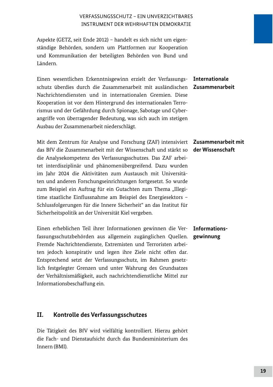 Seite 19 des Verfassungsschutzbericht 2024 Bund