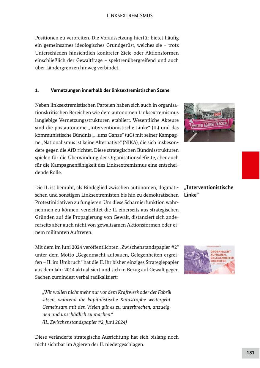 Seite 181 des Verfassungsschutzbericht 2024 Bund