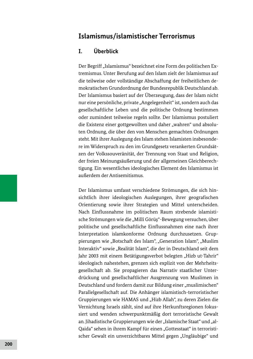 Seite 200 des Verfassungsschutzbericht 2024 Bund