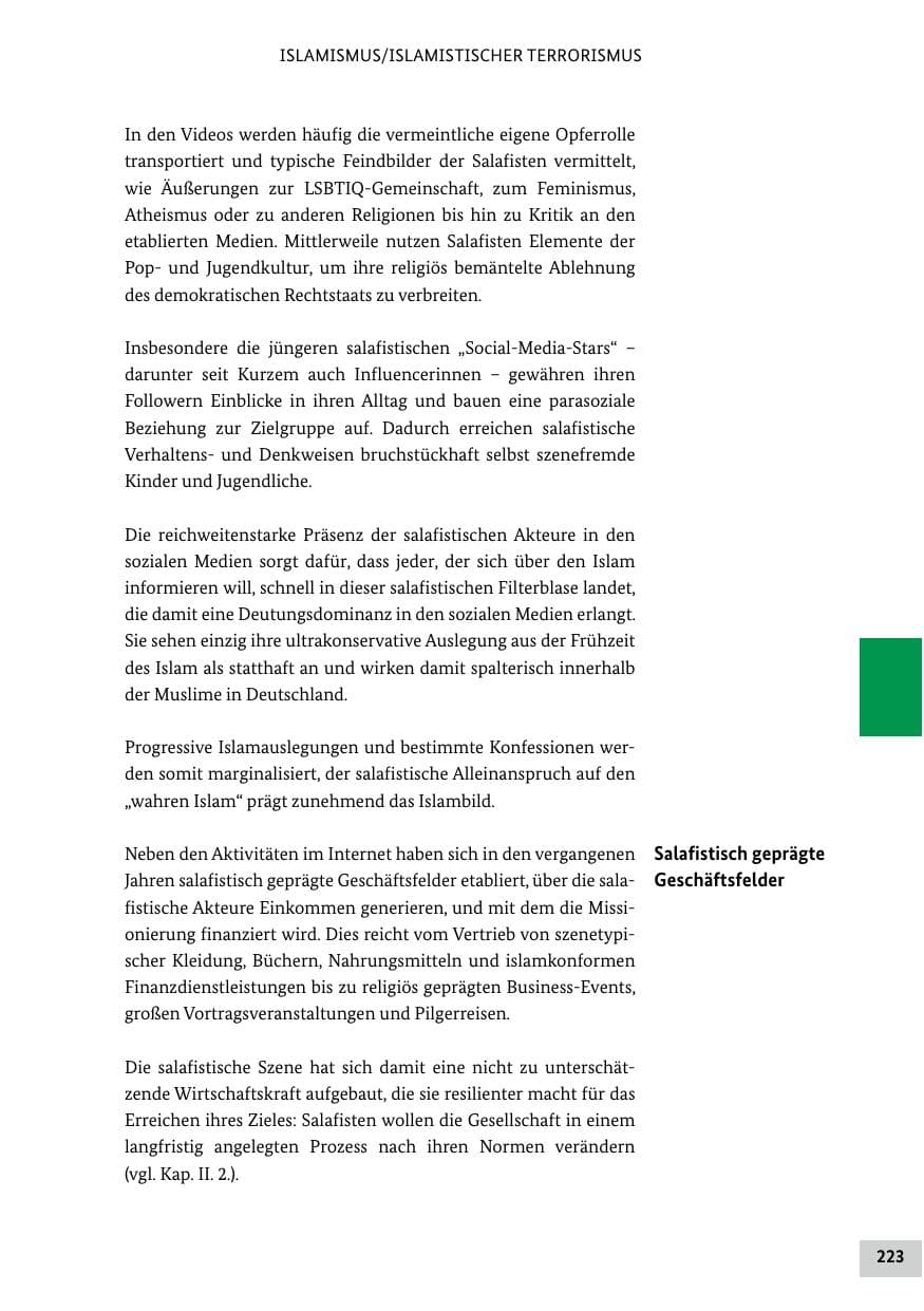 Seite 223 des Verfassungsschutzbericht 2024 Bund