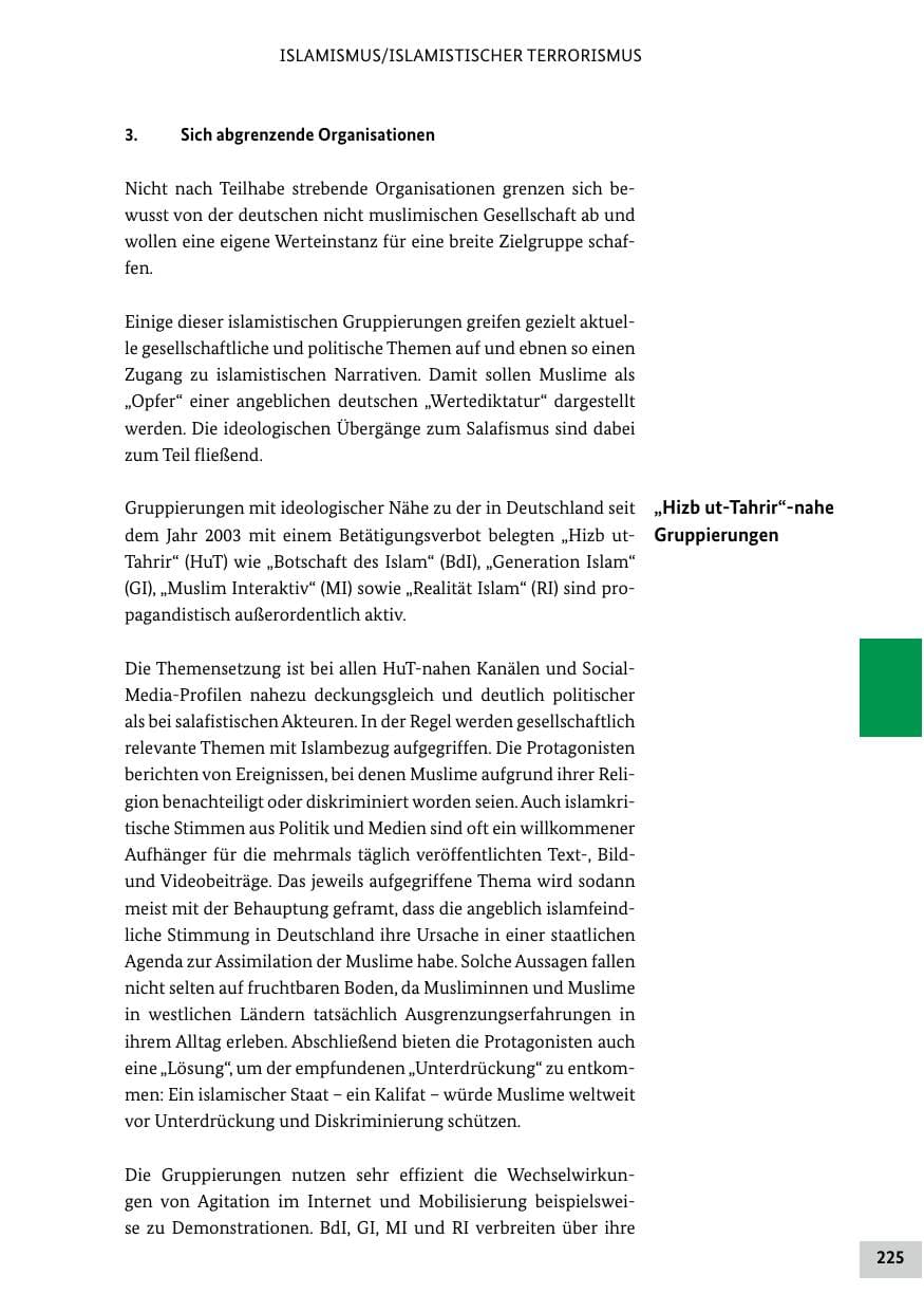 Seite 225 des Verfassungsschutzbericht 2024 Bund