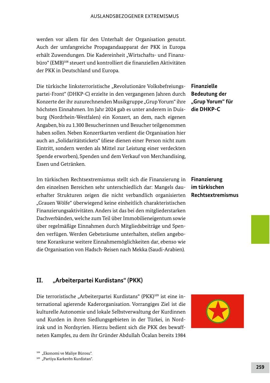 Seite 259 des Verfassungsschutzbericht 2024 Bund