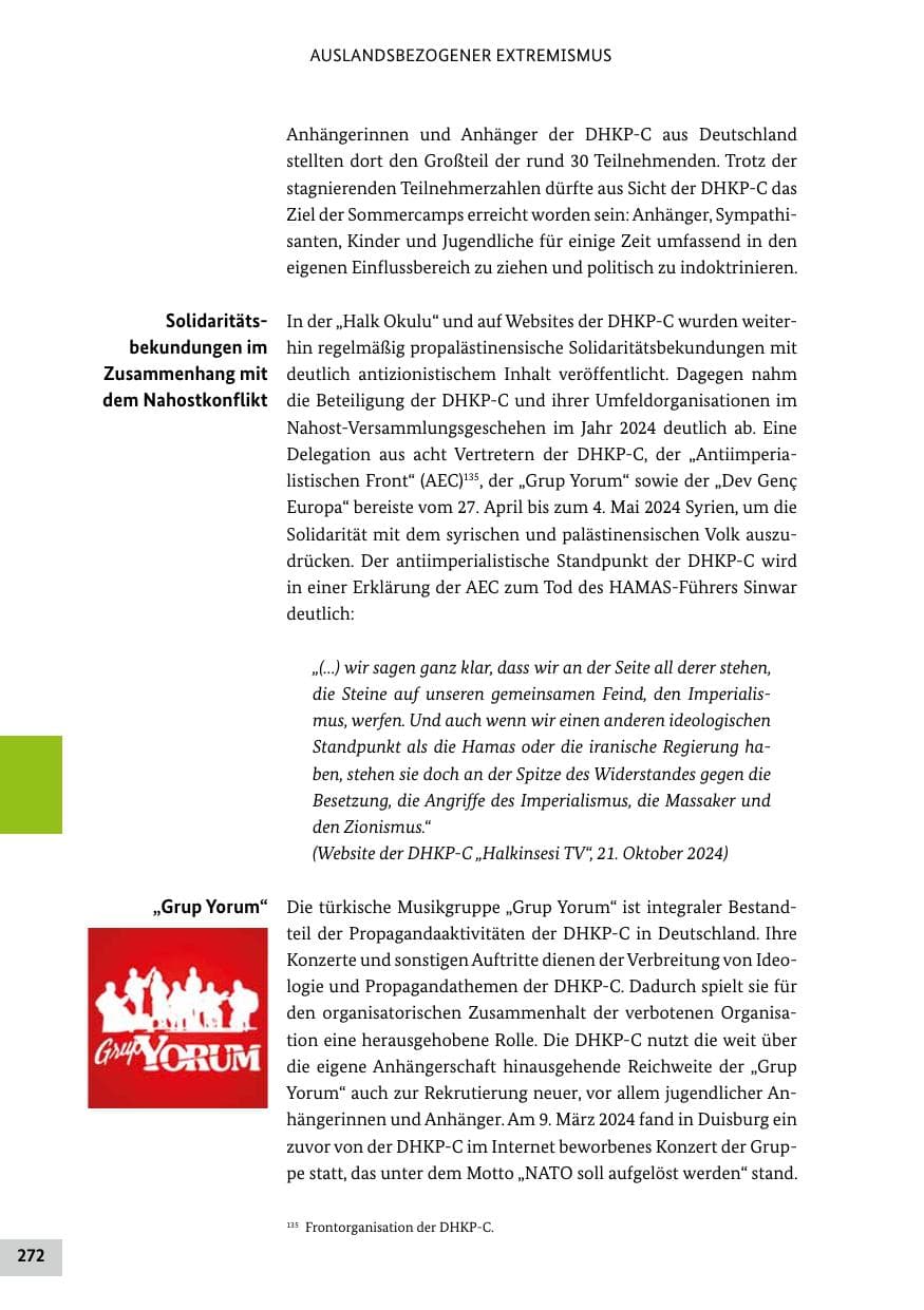 Seite 272 des Verfassungsschutzbericht 2024 Bund