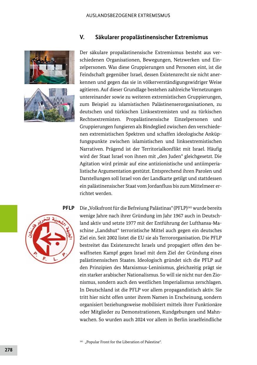 Seite 278 des Verfassungsschutzbericht 2024 Bund