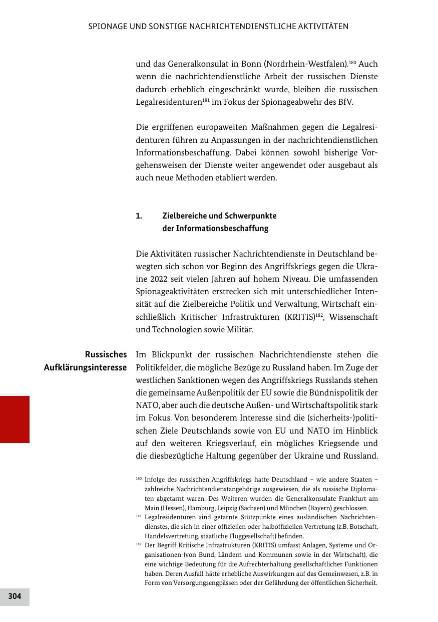 Seite 304 des Verfassungsschutzbericht 2024 Bund