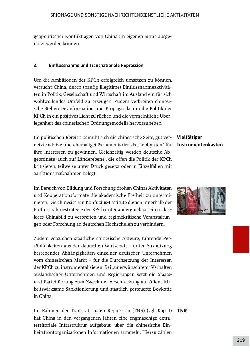Seite 319 des Verfassungsschutzbericht 2024 Bund