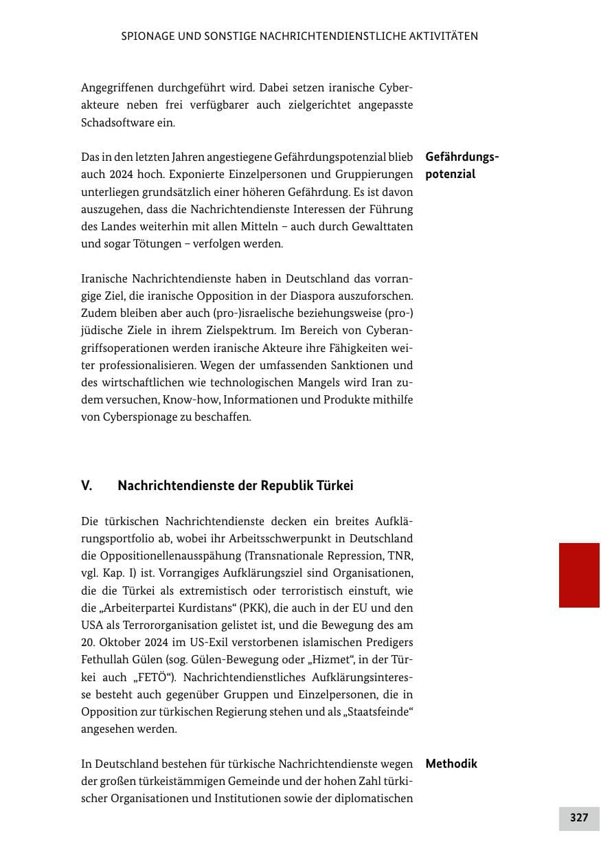 Seite 327 des Verfassungsschutzbericht 2024 Bund