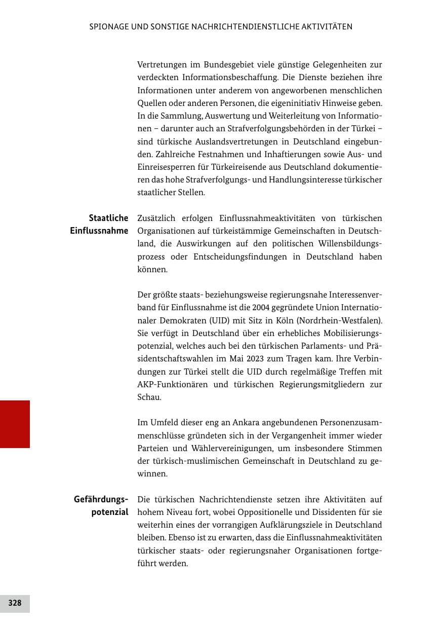 Seite 328 des Verfassungsschutzbericht 2024 Bund