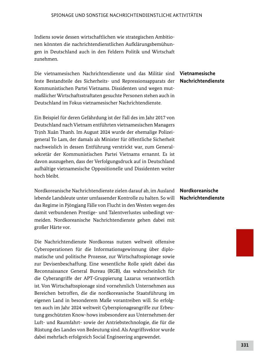 Seite 331 des Verfassungsschutzbericht 2024 Bund