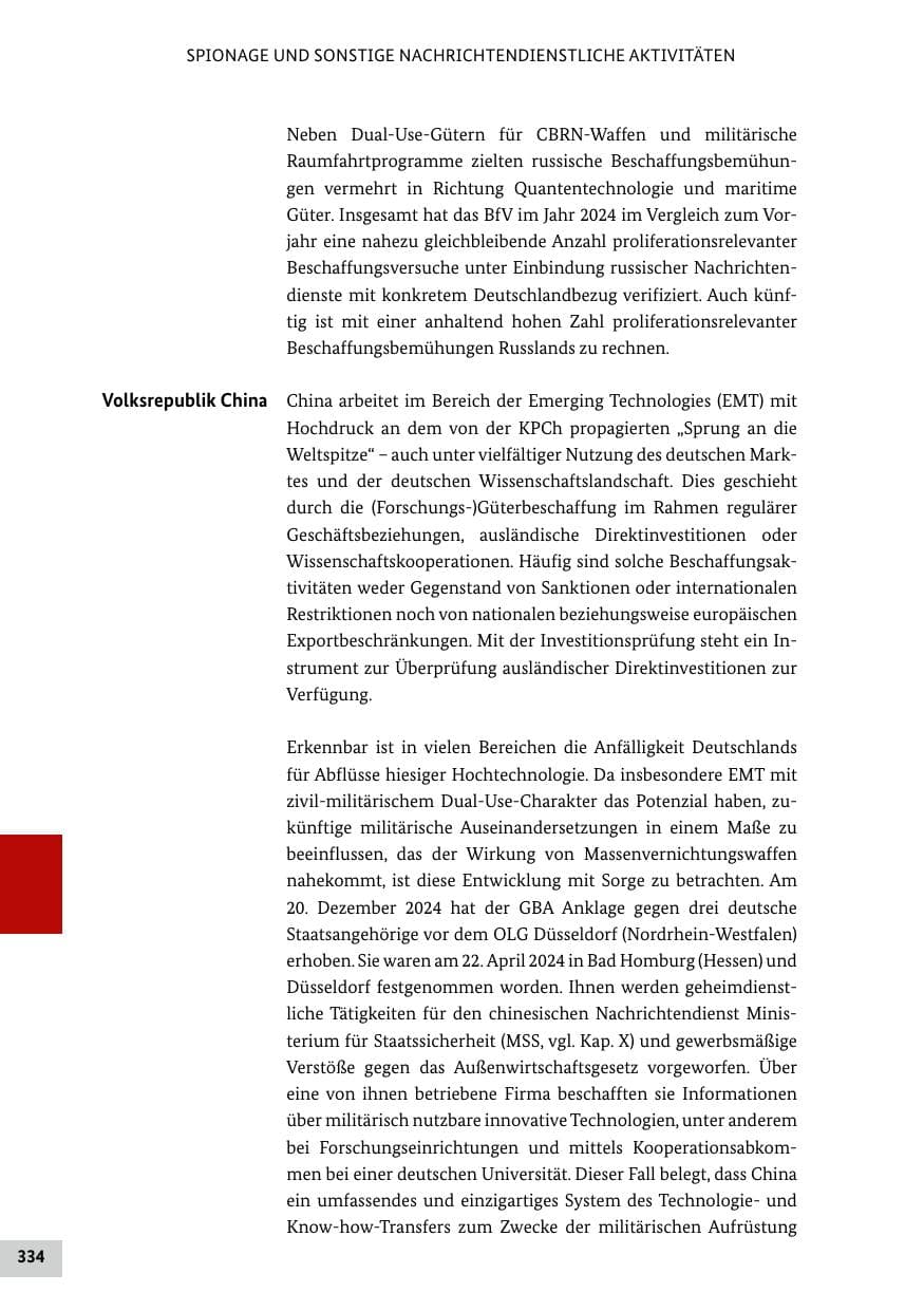 Seite 334 des Verfassungsschutzbericht 2024 Bund