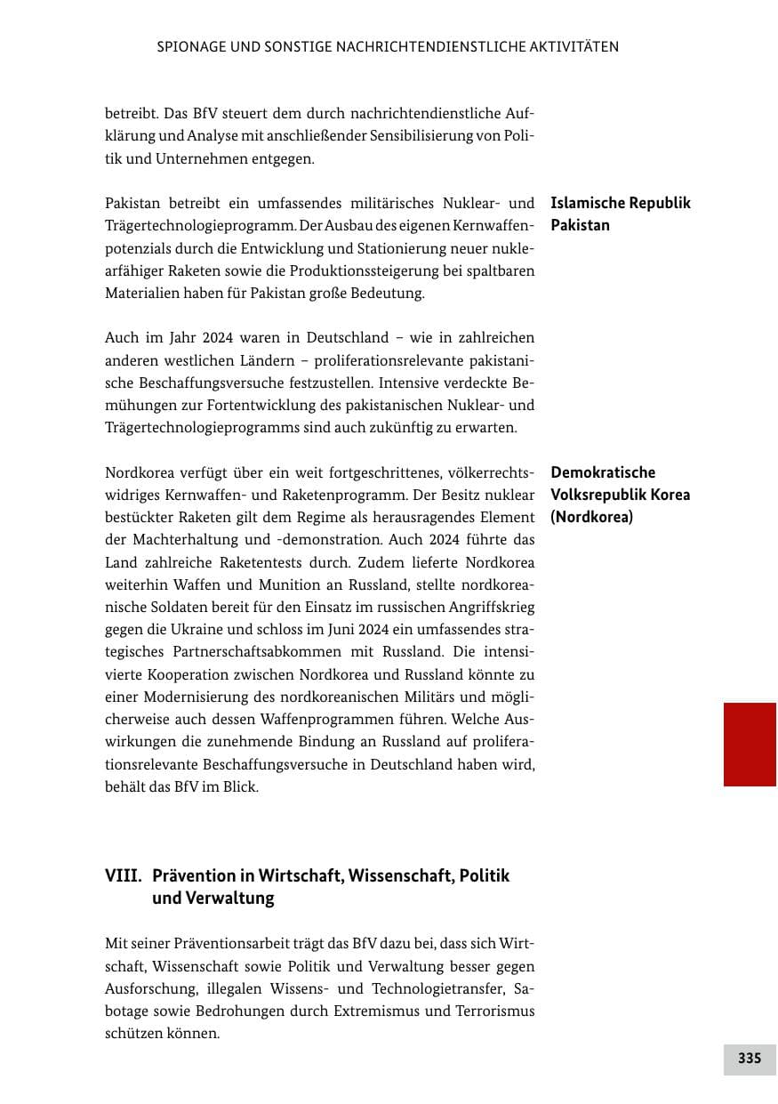 Seite 335 des Verfassungsschutzbericht 2024 Bund