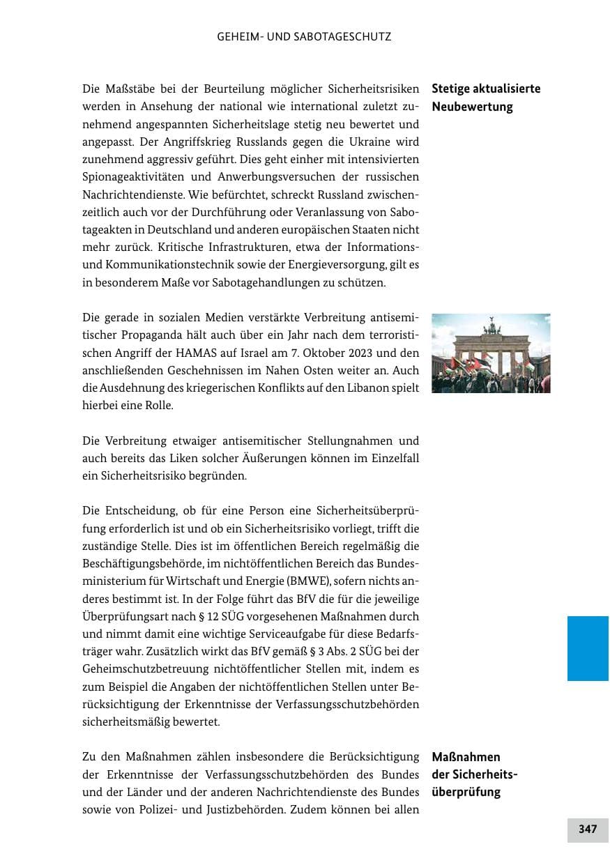 Seite 347 des Verfassungsschutzbericht 2024 Bund