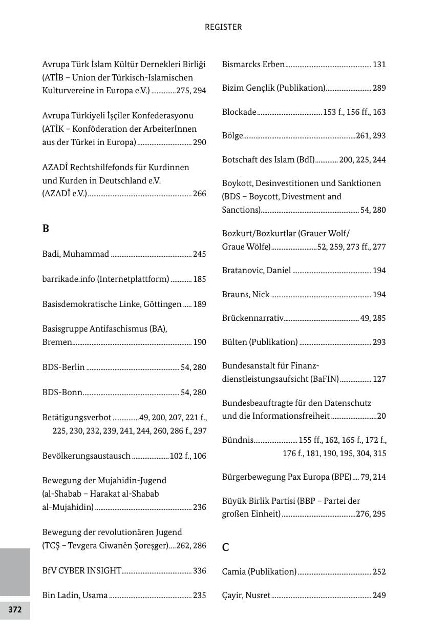 Seite 372 des Verfassungsschutzbericht 2024 Bund