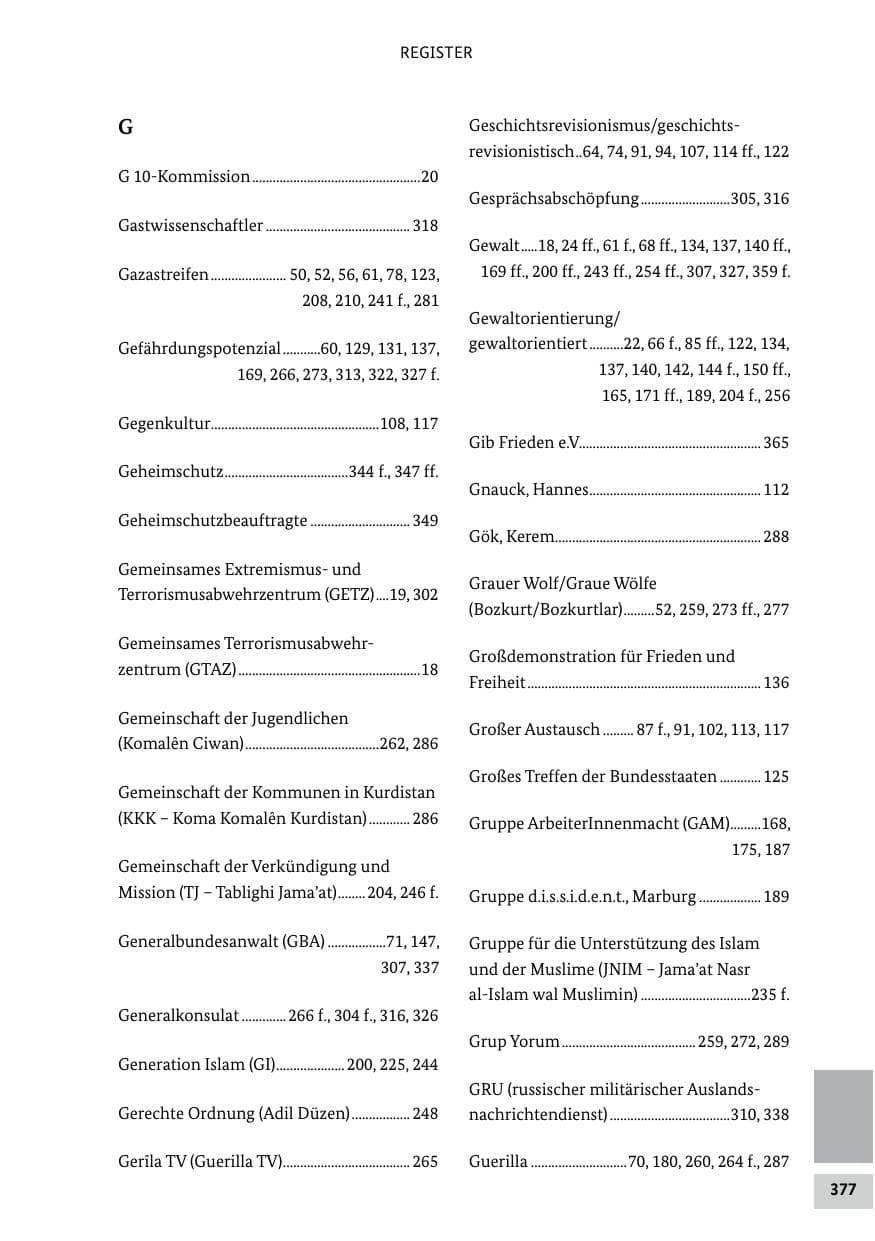 Seite 377 des Verfassungsschutzbericht 2024 Bund