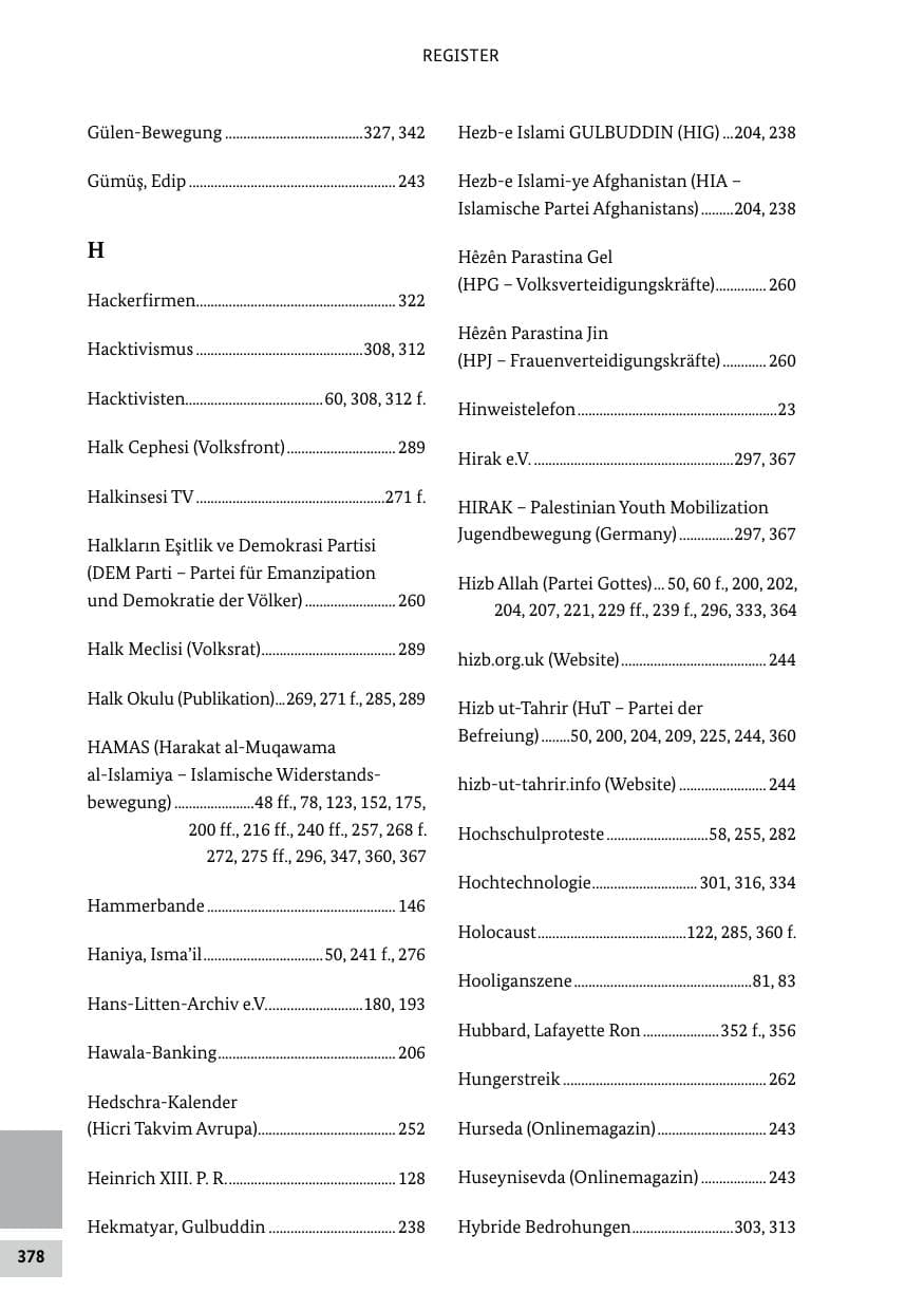 Seite 378 des Verfassungsschutzbericht 2024 Bund