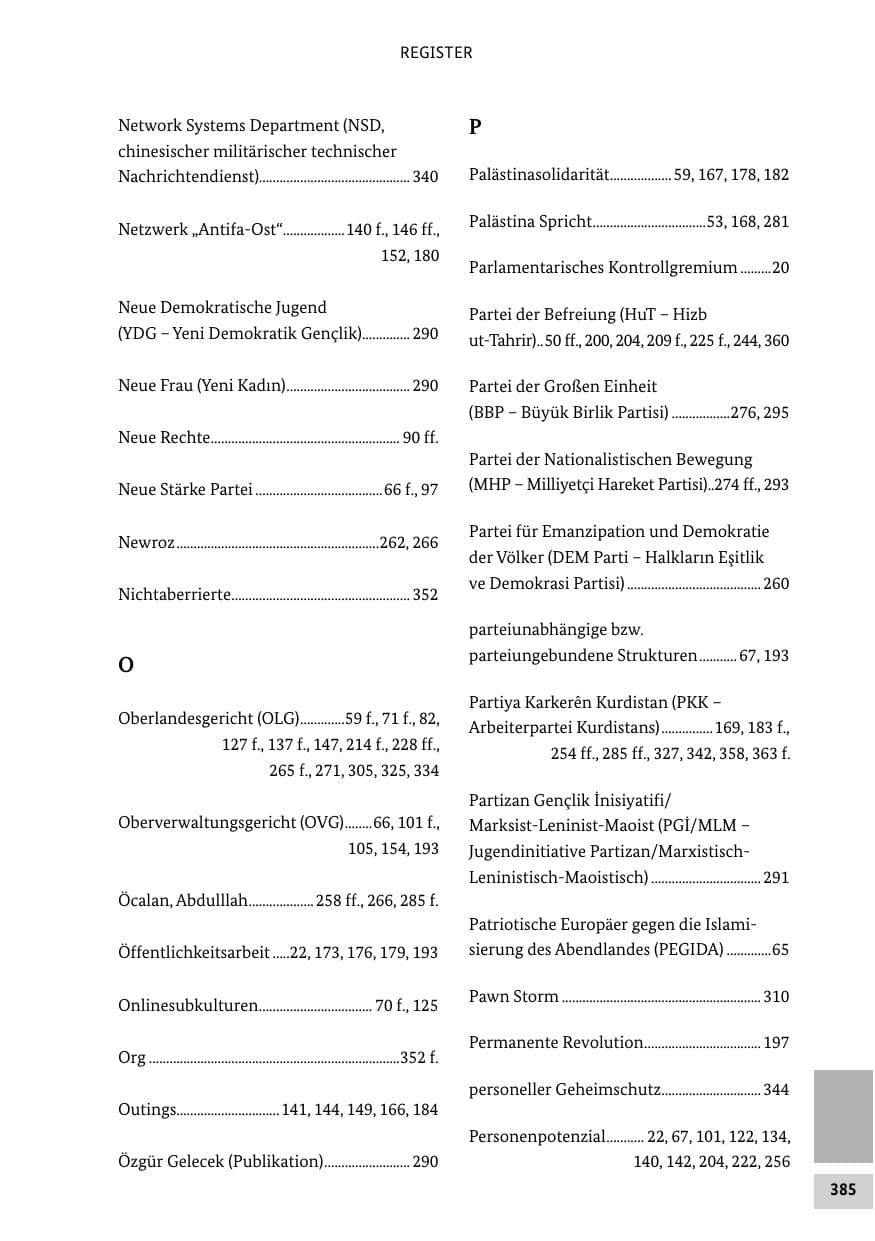 Seite 385 des Verfassungsschutzbericht 2024 Bund