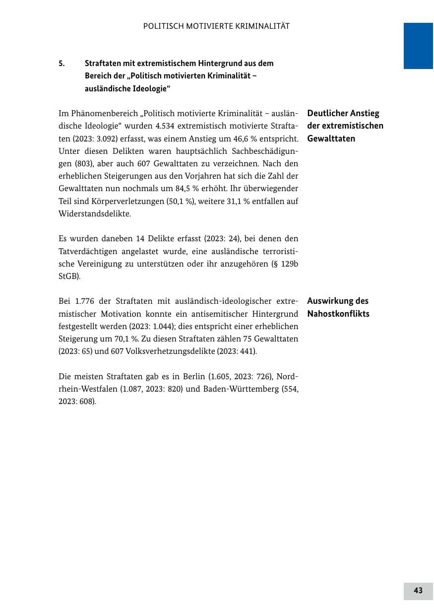 Seite 43 des Verfassungsschutzbericht 2024 Bund
