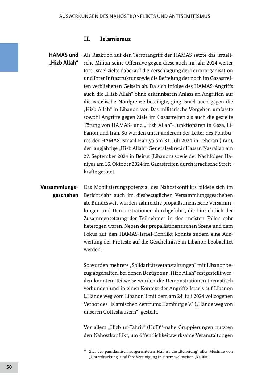 Seite 50 des Verfassungsschutzbericht 2024 Bund