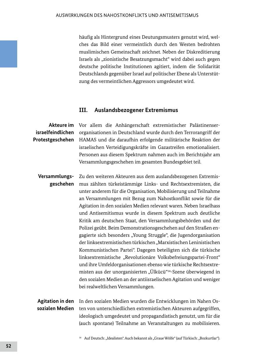 Seite 52 des Verfassungsschutzbericht 2024 Bund
