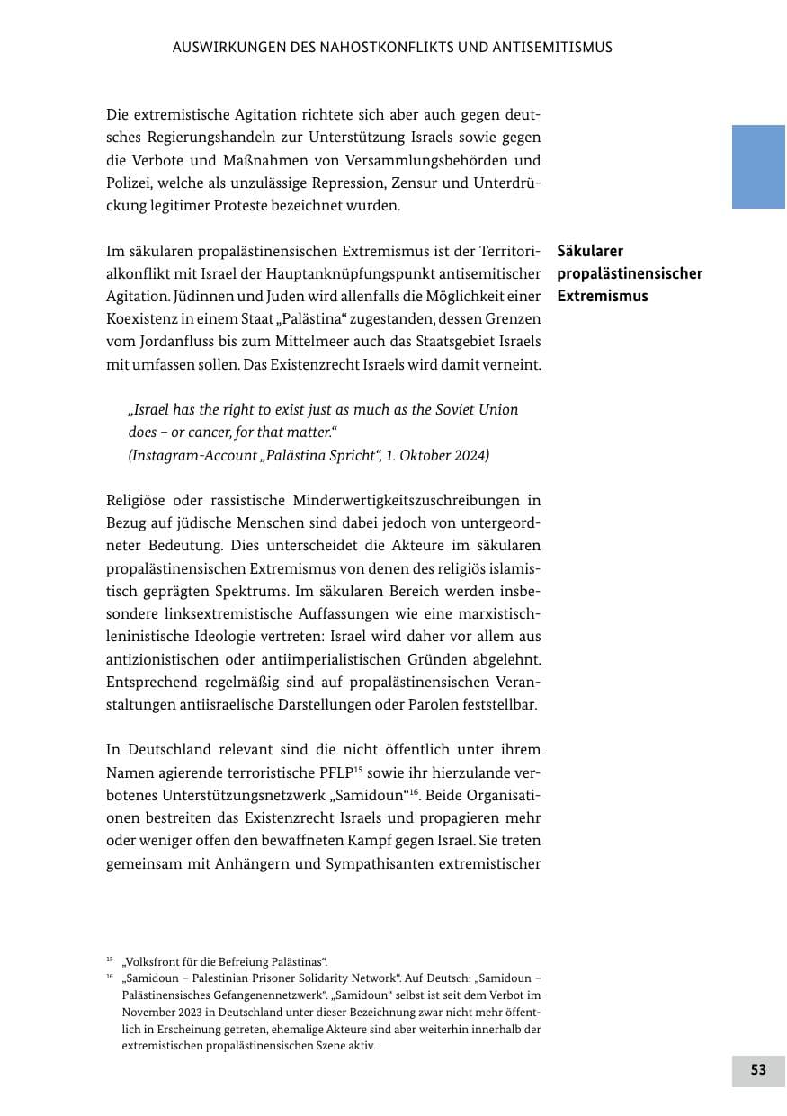 Seite 53 des Verfassungsschutzbericht 2024 Bund