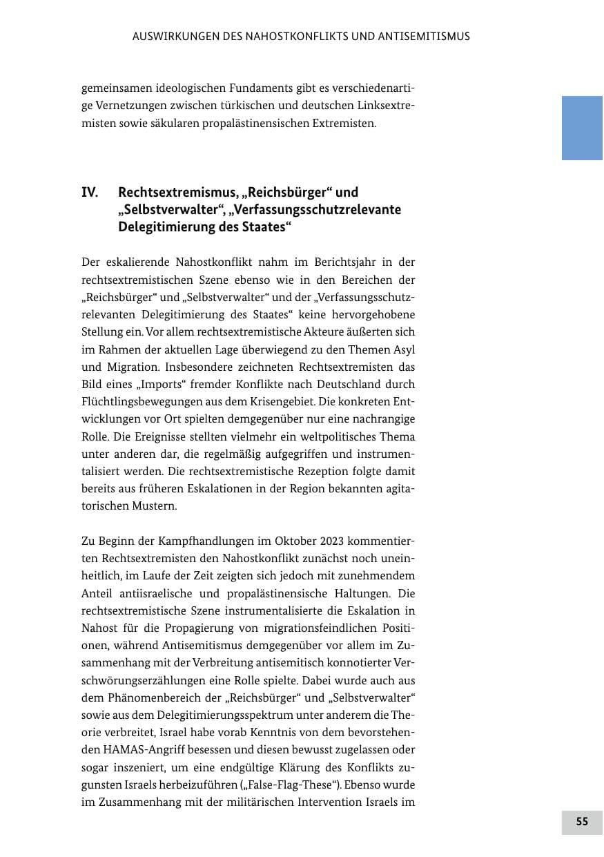 Seite 55 des Verfassungsschutzbericht 2024 Bund