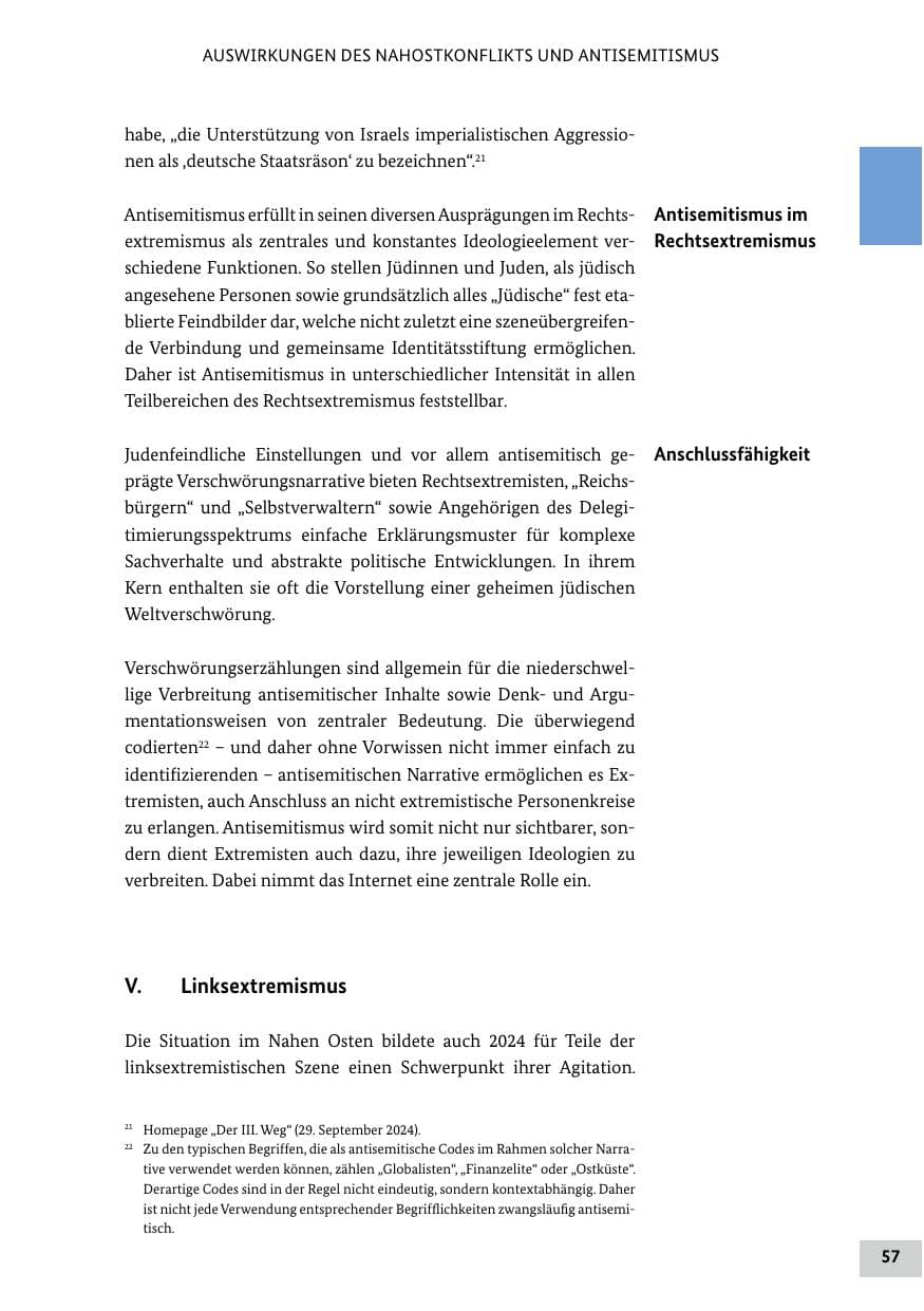 Seite 57 des Verfassungsschutzbericht 2024 Bund
