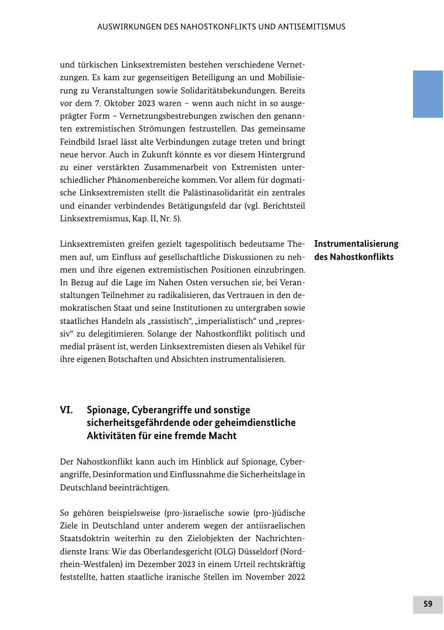Seite 59 des Verfassungsschutzbericht 2024 Bund