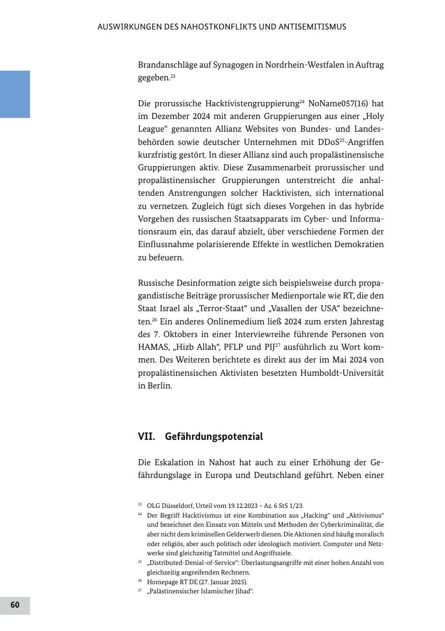 Seite 60 des Verfassungsschutzbericht 2024 Bund