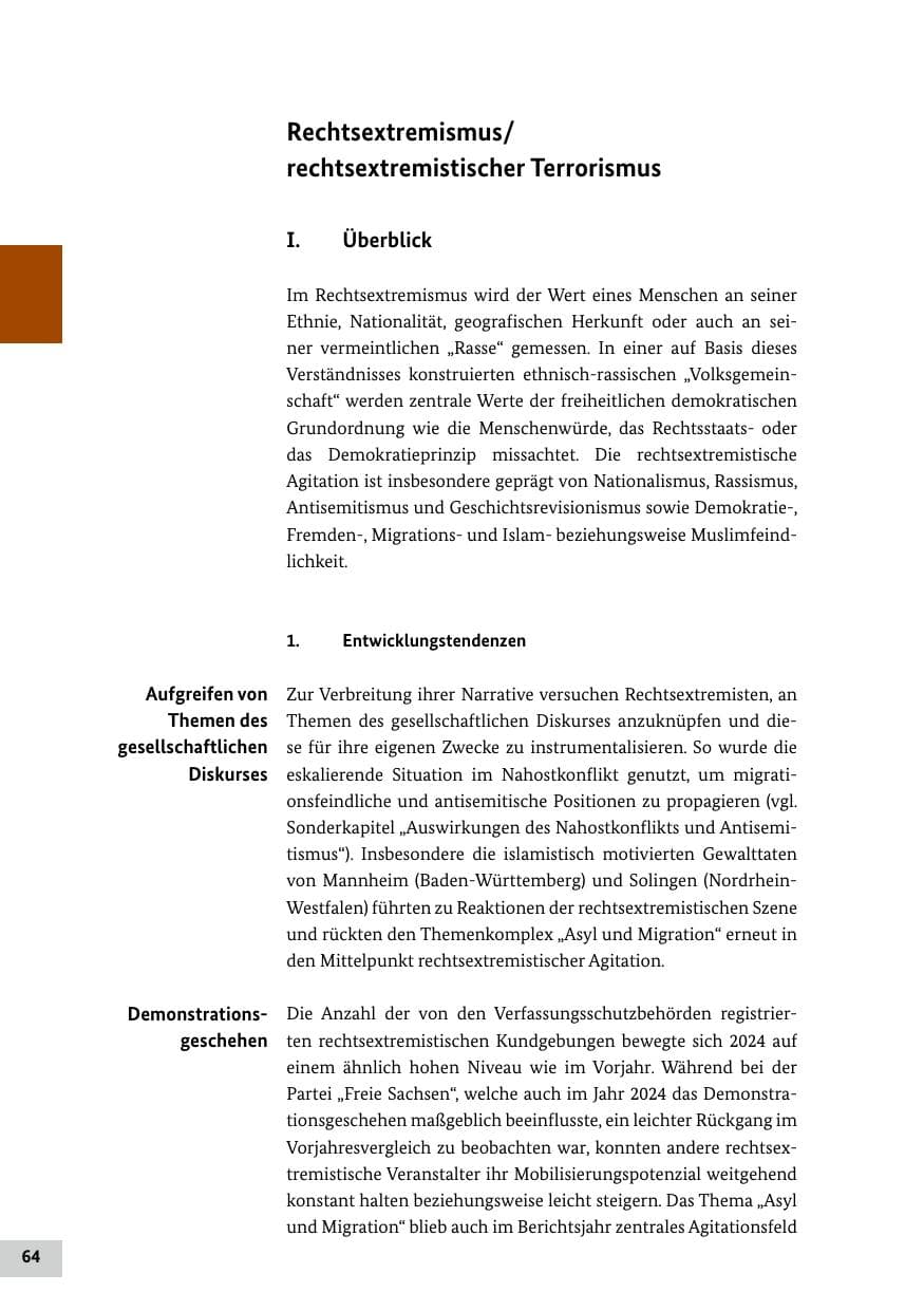Seite 64 des Verfassungsschutzbericht 2024 Bund