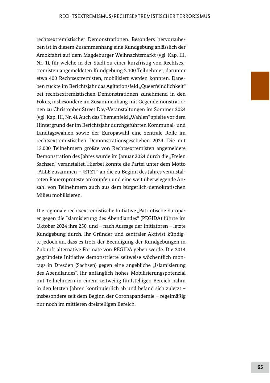 Seite 65 des Verfassungsschutzbericht 2024 Bund