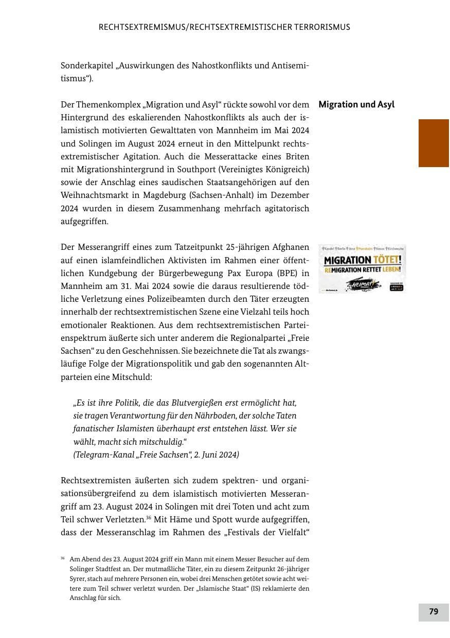 Seite 79 des Verfassungsschutzbericht 2024 Bund