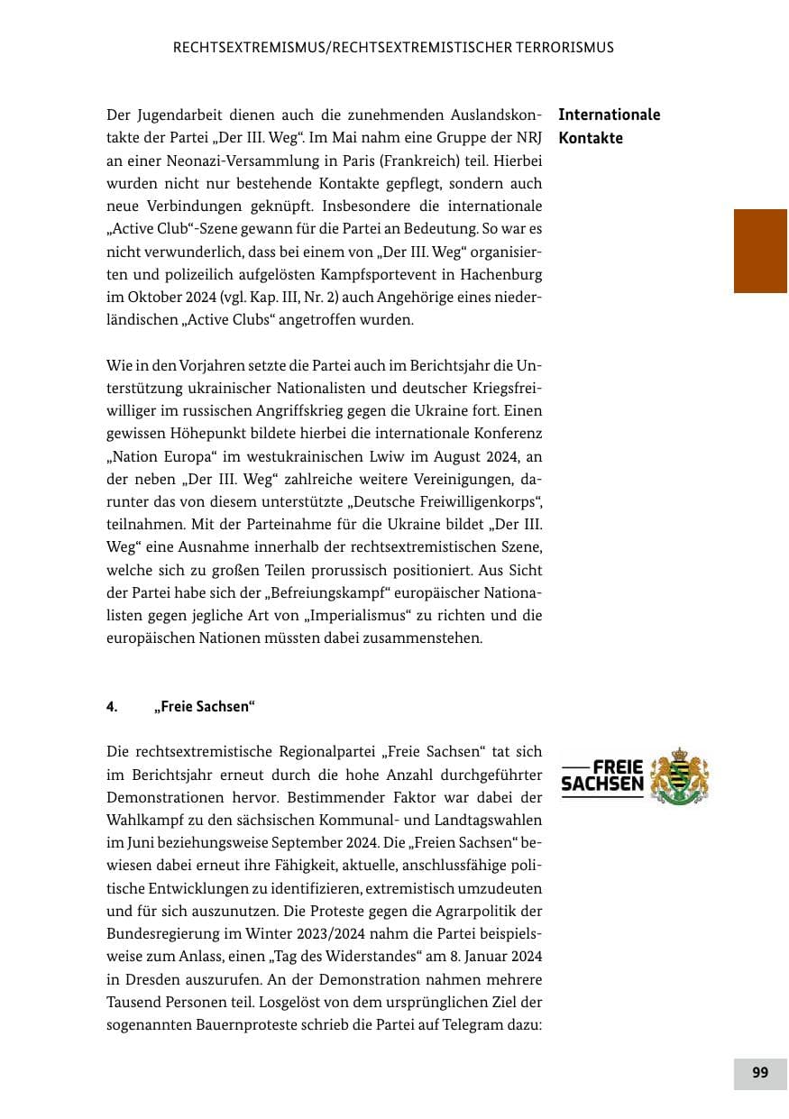 Seite 99 des Verfassungsschutzbericht 2024 Bund