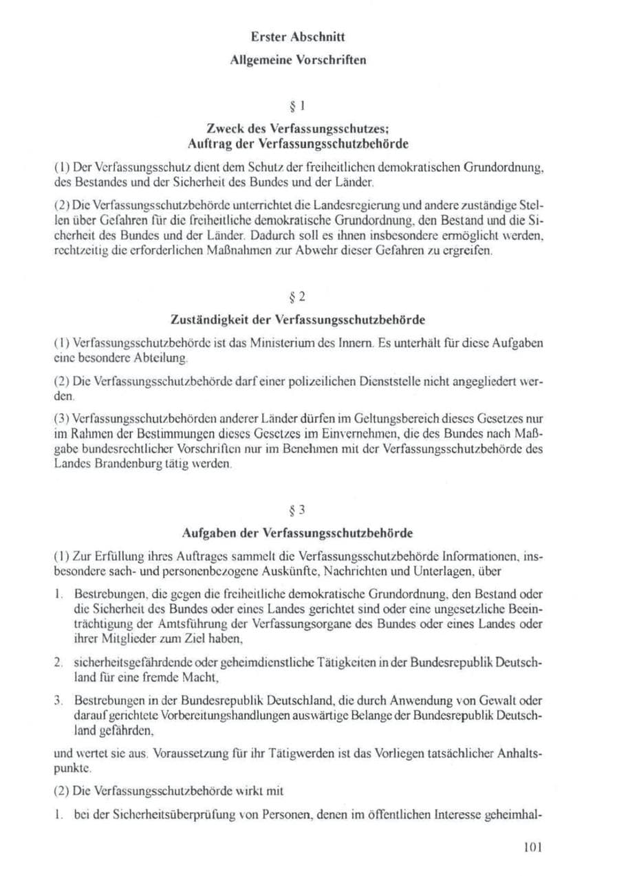 Seite 102 des Verfassungsschutzbericht 1994 Brandenburg