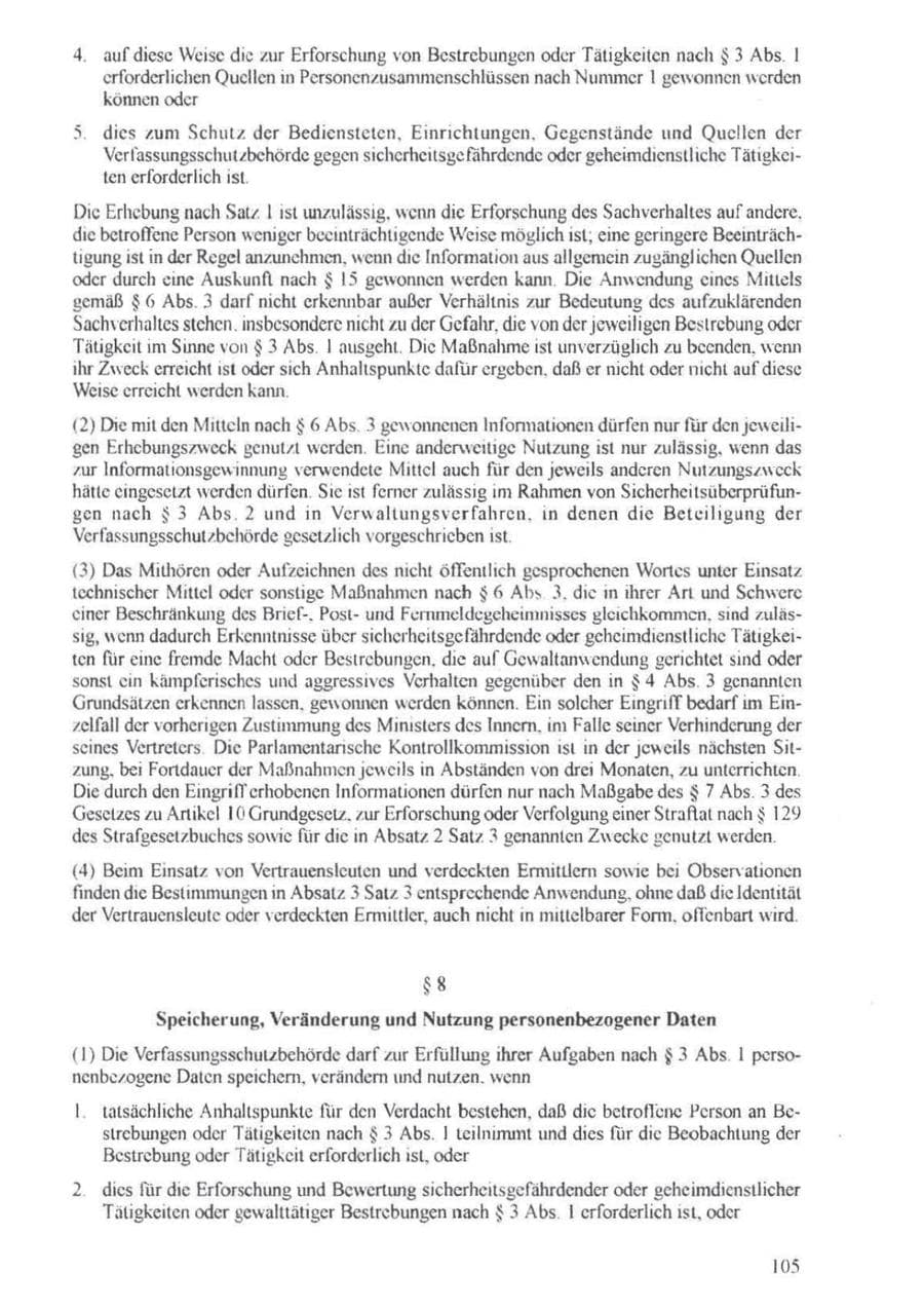 Seite 106 des Verfassungsschutzbericht 1994 Brandenburg