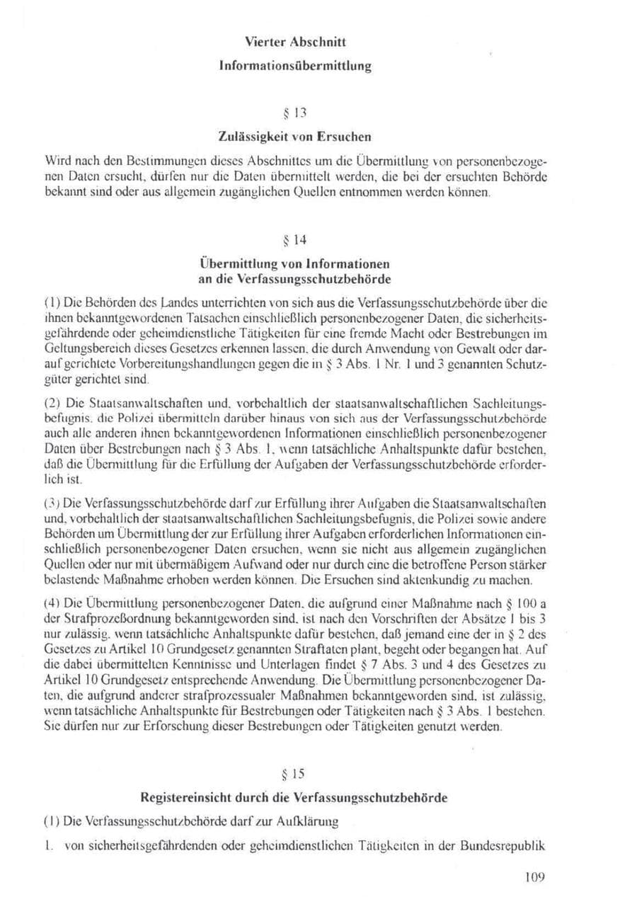 Seite 110 des Verfassungsschutzbericht 1994 Brandenburg