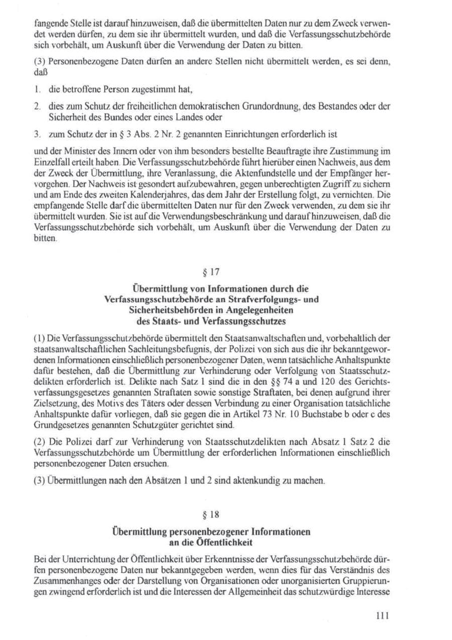 Seite 112 des Verfassungsschutzbericht 1994 Brandenburg