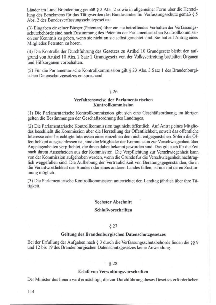 Seite 115 des Verfassungsschutzbericht 1994 Brandenburg