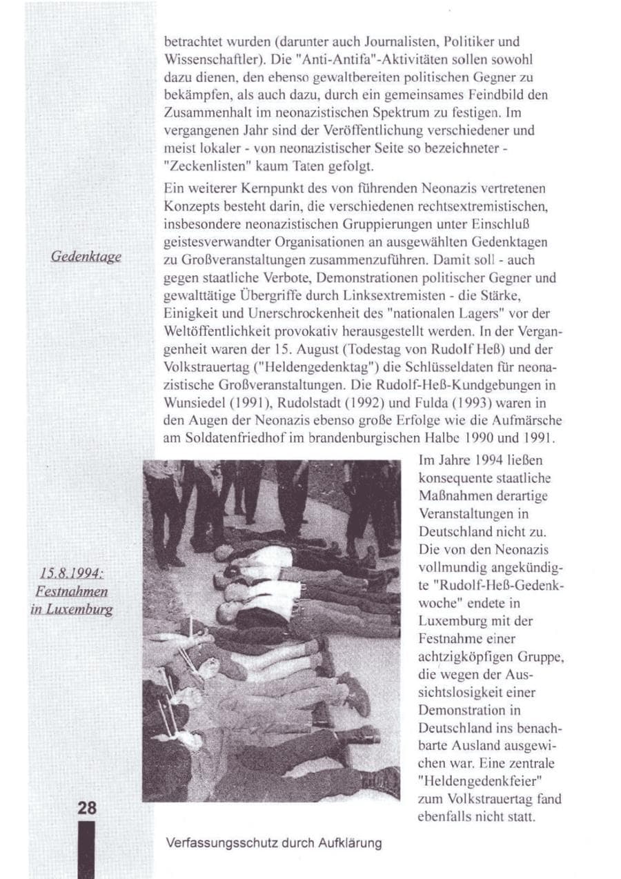 Seite 29 des Verfassungsschutzbericht 1994 Brandenburg