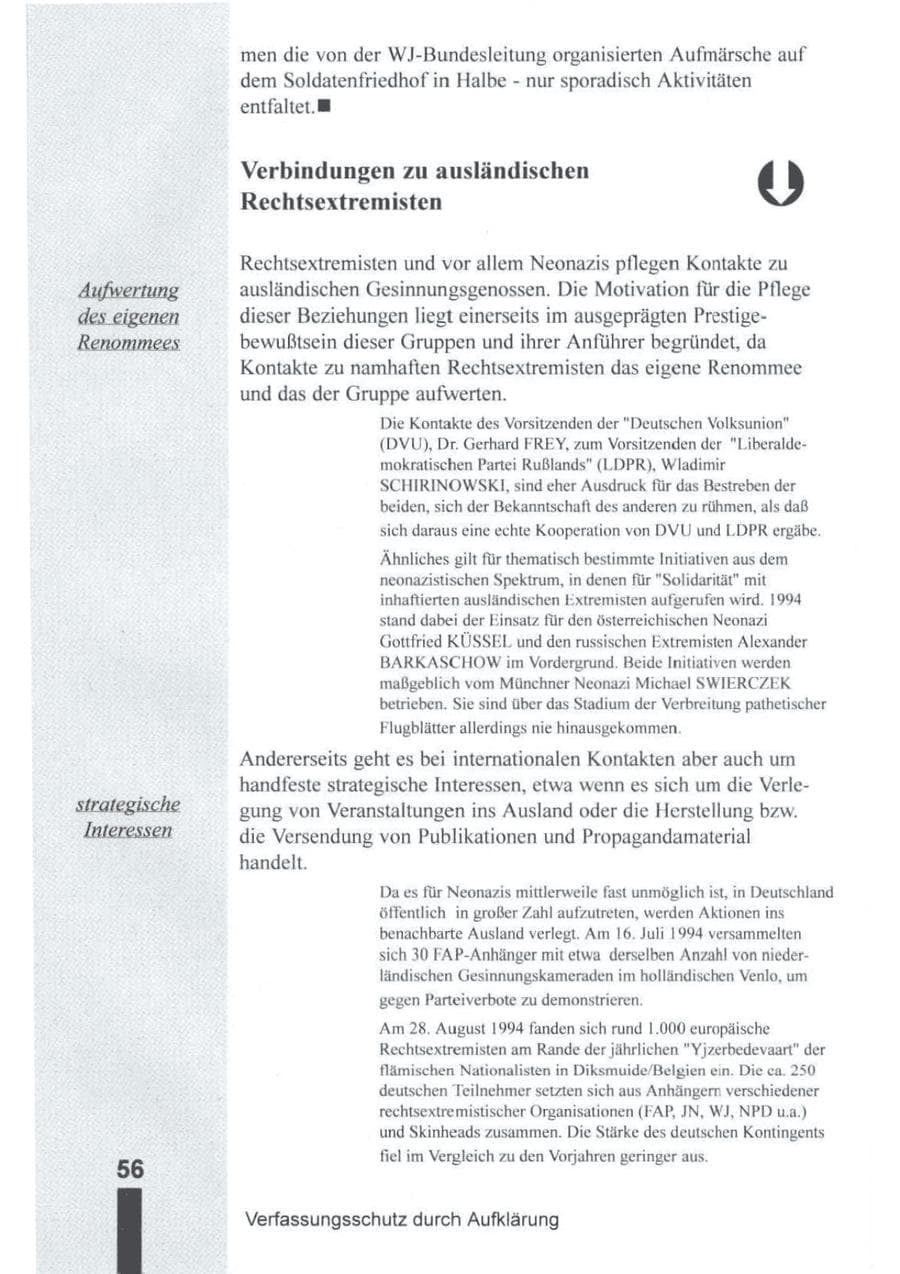 Seite 57 des Verfassungsschutzbericht 1994 Brandenburg