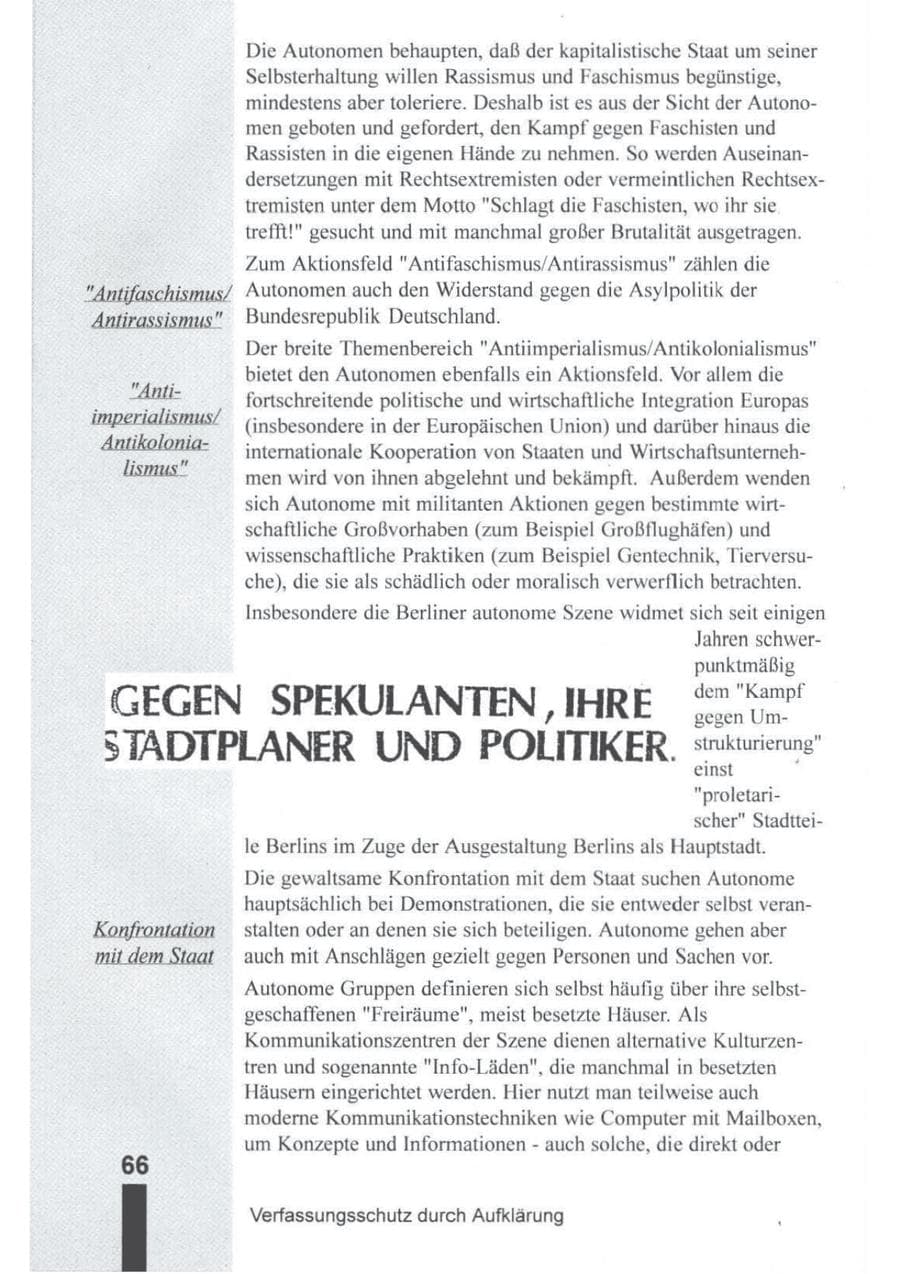 Seite 67 des Verfassungsschutzbericht 1994 Brandenburg