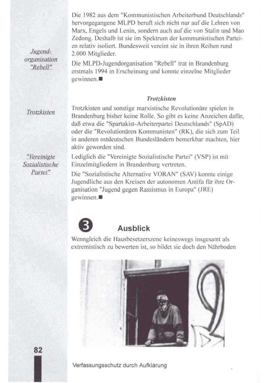 Seite 83 des Verfassungsschutzbericht 1994 Brandenburg
