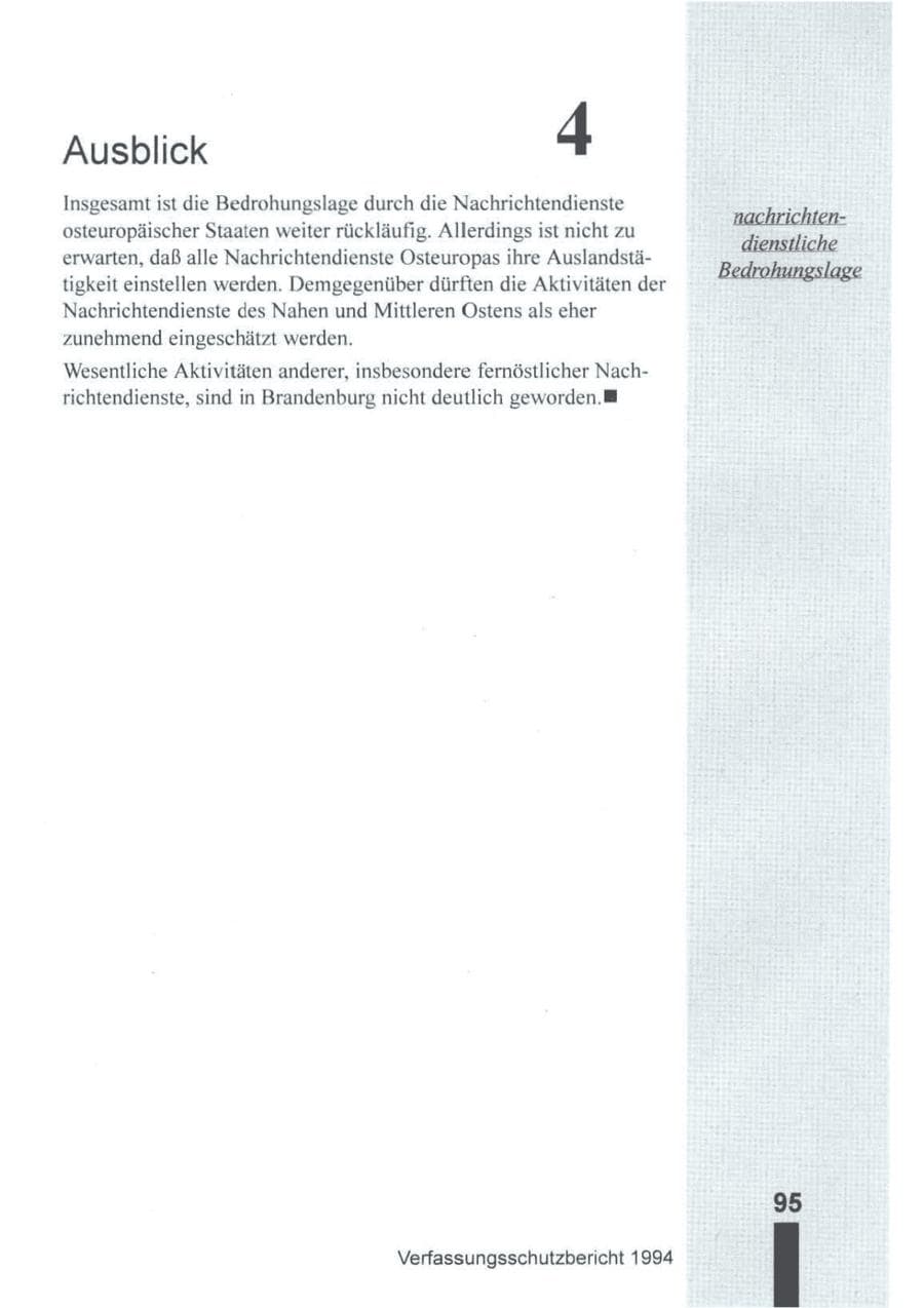 Seite 96 des Verfassungsschutzbericht 1994 Brandenburg