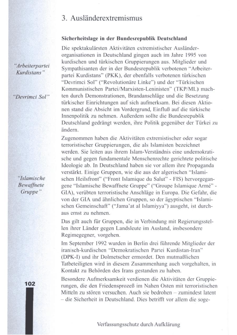 Seite 103 des Verfassungsschutzbericht 1995 Brandenburg