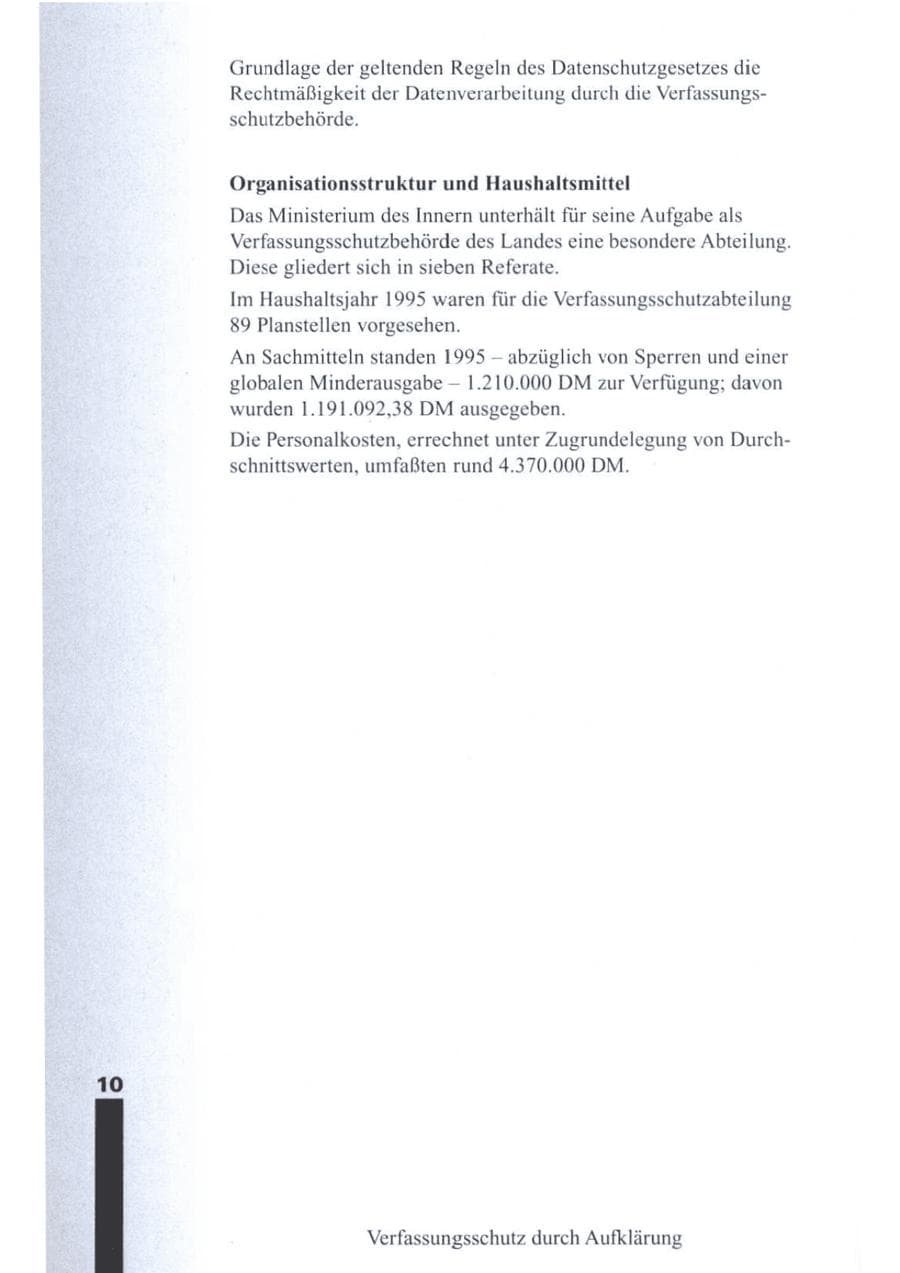 Seite 13 des Verfassungsschutzbericht 1995 Brandenburg