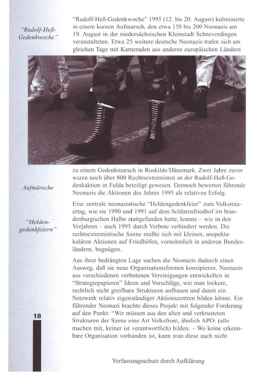 Seite 20 des Verfassungsschutzbericht 1995 Brandenburg