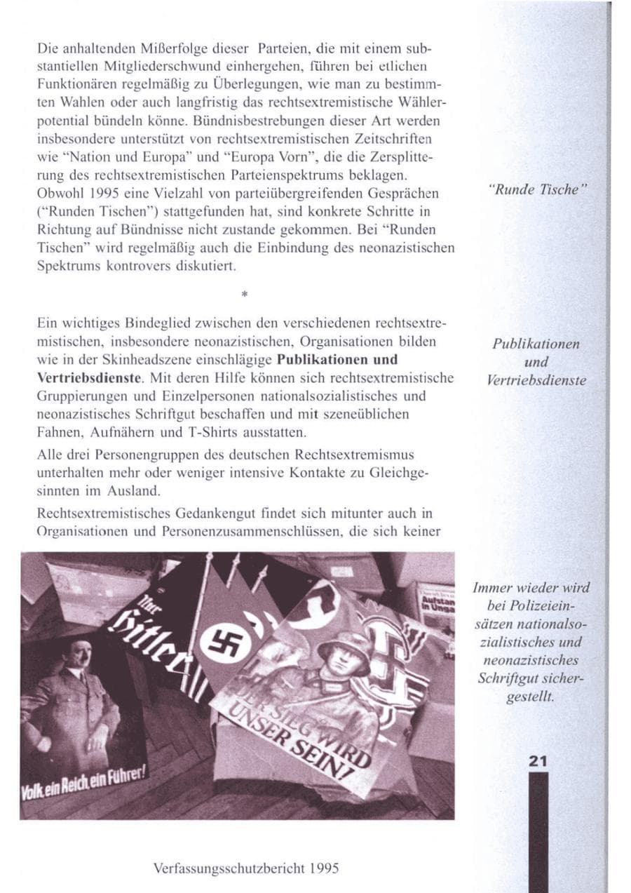 Seite 23 des Verfassungsschutzbericht 1995 Brandenburg