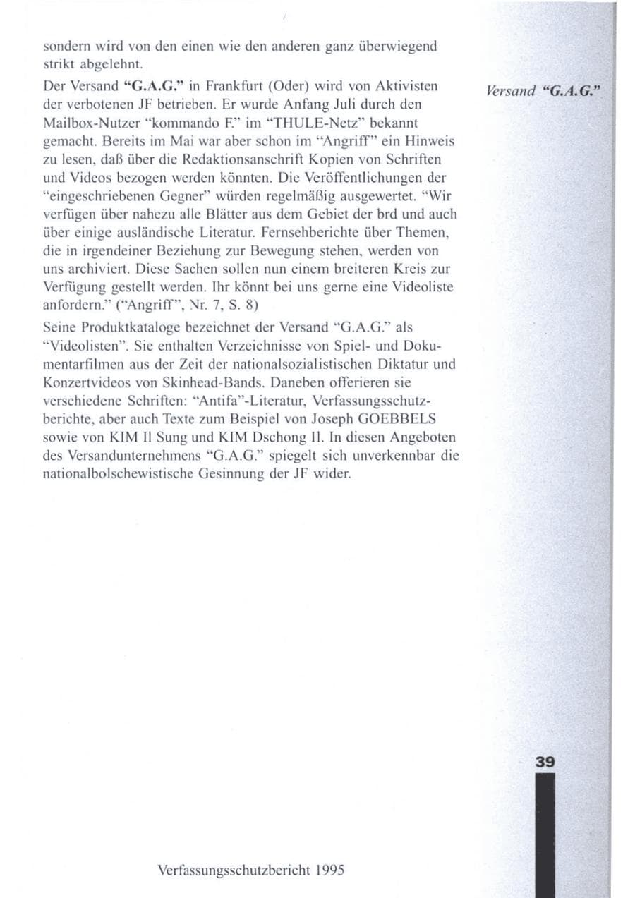 Seite 41 des Verfassungsschutzbericht 1995 Brandenburg